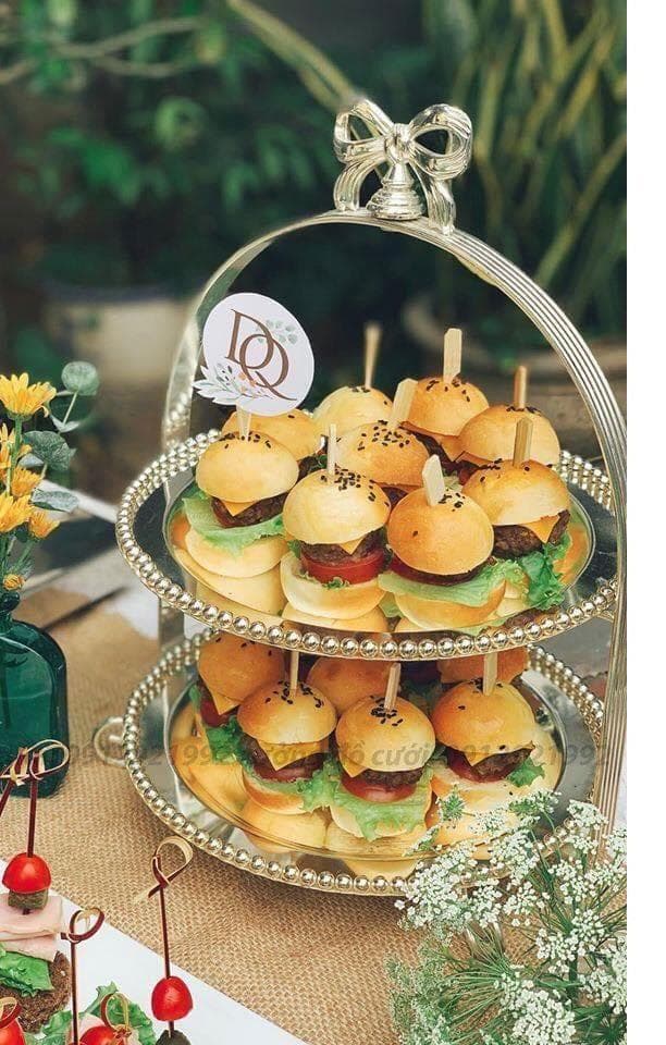 ケーキスタンド アフタヌーンティー スタンド 2段 トレイ トレー シルバー 銀