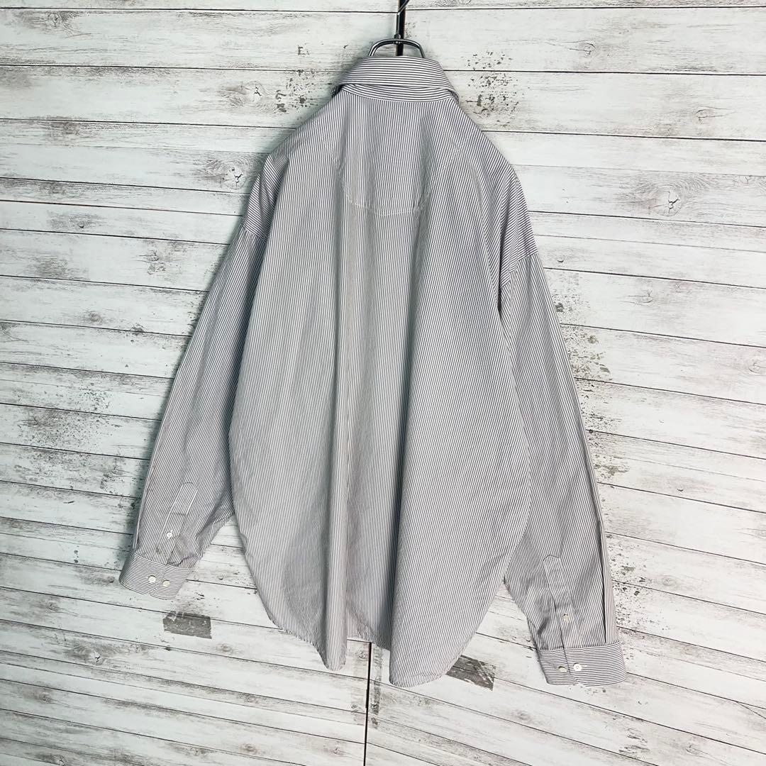 12010【美品・人気モデル】バレンシアガ　刺繍 タトゥーロゴ ストライプシャツ