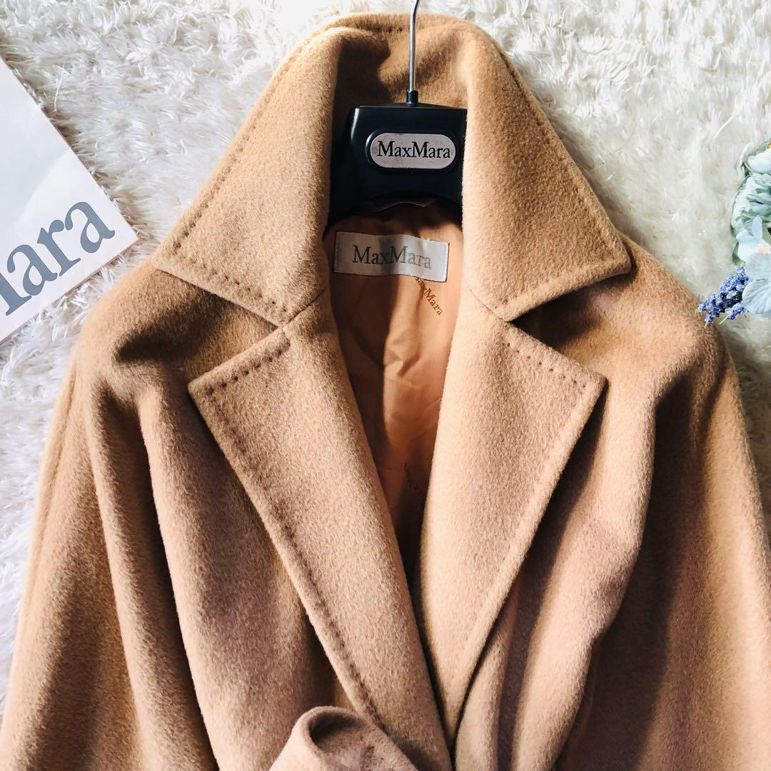 美品✨マックスマーラ マニュエラコート キャメル100% 女優襟 白タグ 40