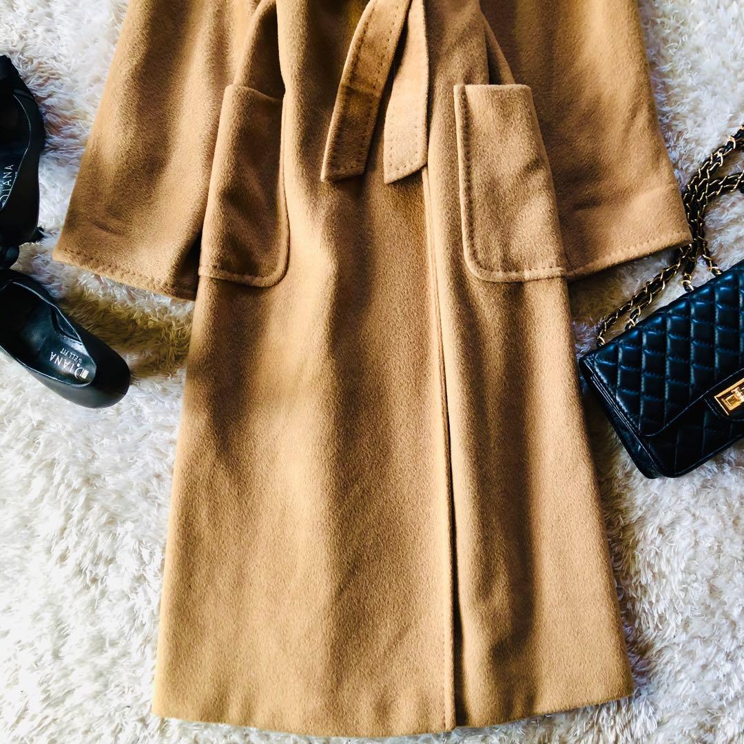 美品✨マックスマーラ マニュエラコート キャメル100% 女優襟 白タグ 40