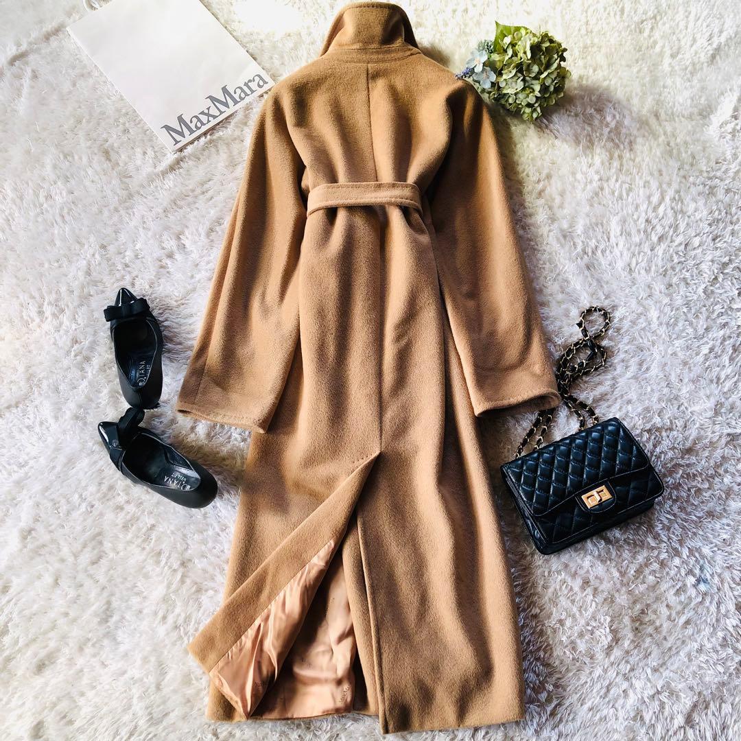 美品✨マックスマーラ マニュエラコート キャメル100% 女優襟 白タグ 40