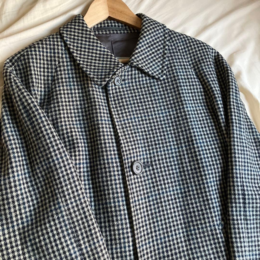 80's ヴィンテージ アクアスキュータム　バルカラーコート　グレーチェック