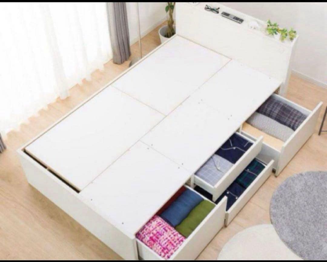 ニトリ シングル チェストタイプ ベッドフレーム 引き出し4杯 収納付きベッド