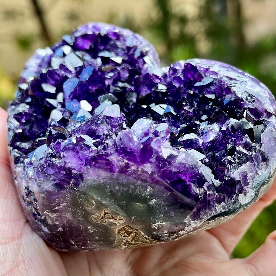 トップクオリティ　ウルグアイ産　アメジストクラスター　ハート型　アメジスト　10