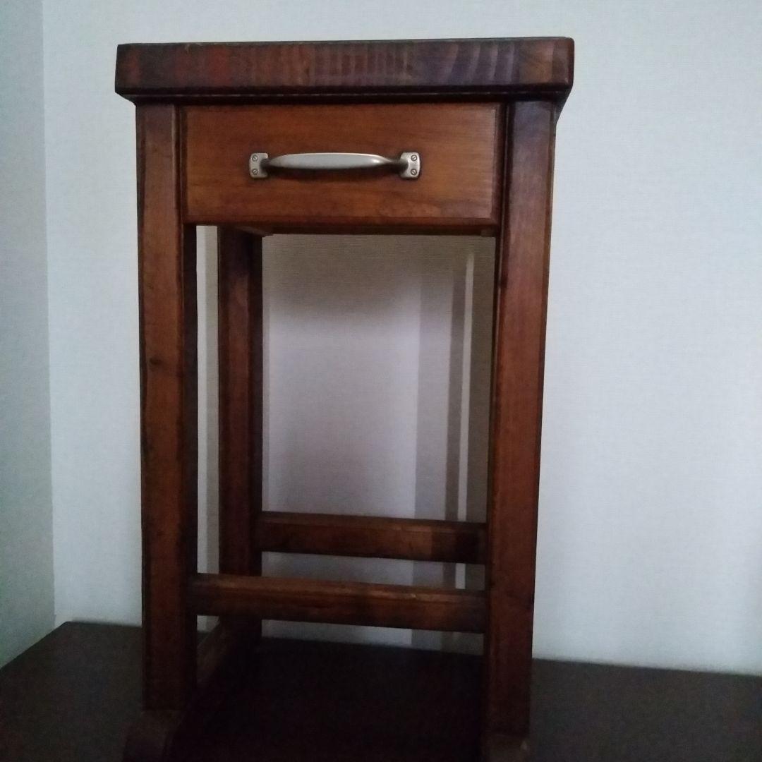 サイドテーブル寄木天板（ハンドメイド）