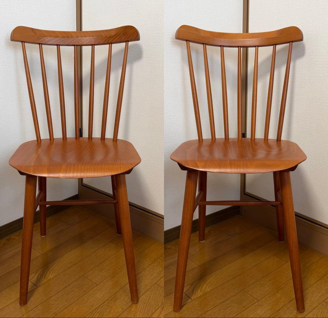 廃盤 TON ダイニングチェア unico 木製 北欧テイスト 椅子　２脚セット