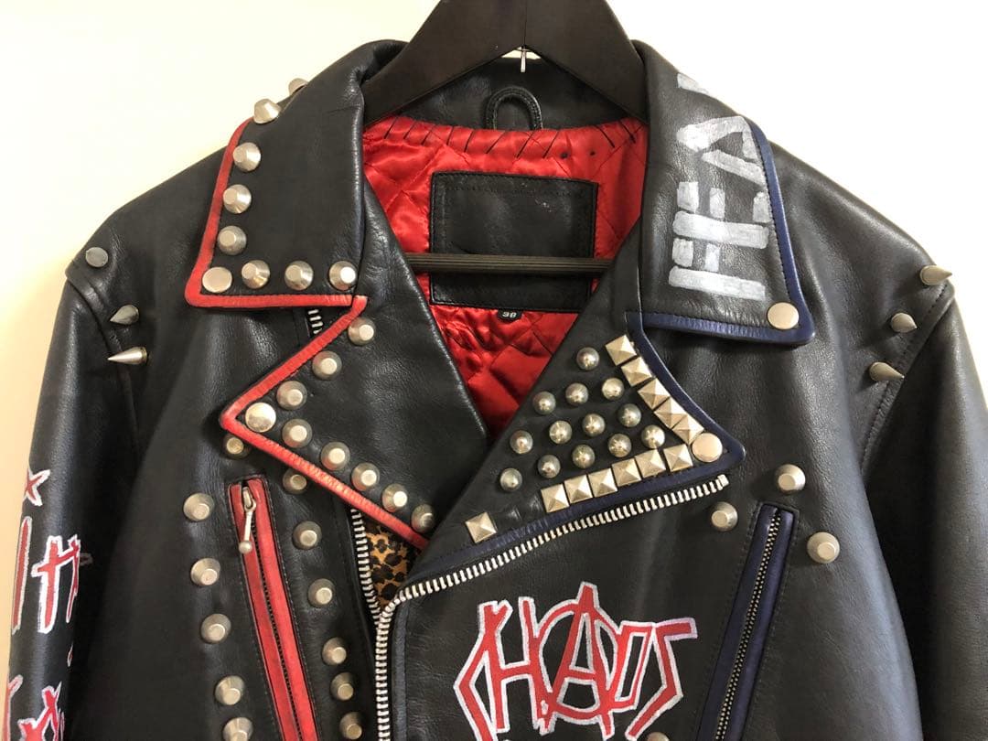 渋谷candy購入　スタッズダブルライダースジャケット