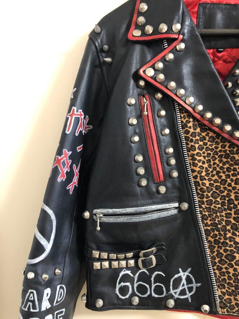 渋谷candy購入　スタッズダブルライダースジャケット