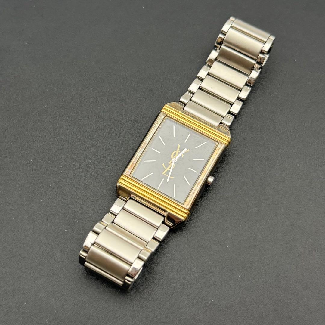 イヴサンローラン✨YSL クォーツ 腕時計 コンビカラー クォーツ スクエア