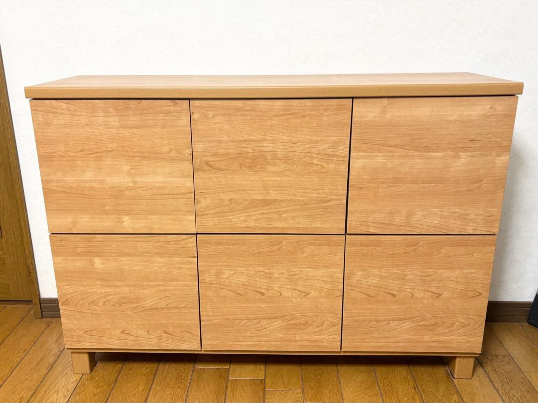 収納棚　キャビネット　木製　ナチュラル木目