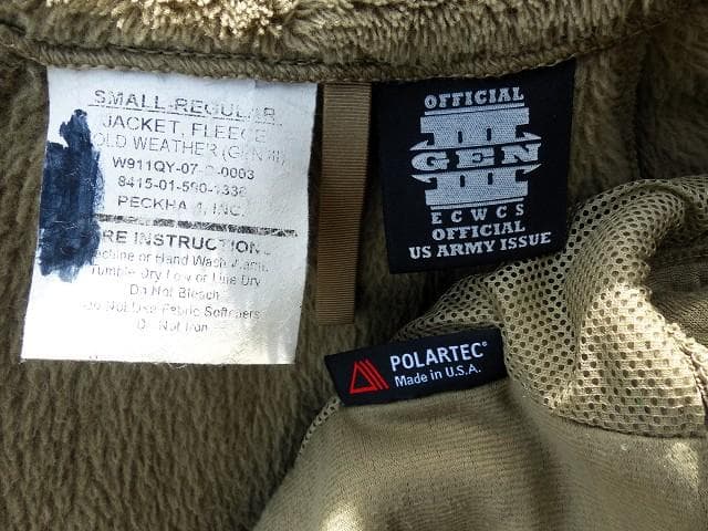 米軍実物　ポーラテックフリースジャケット　S-R　コヨーテ　ECWCS　128
