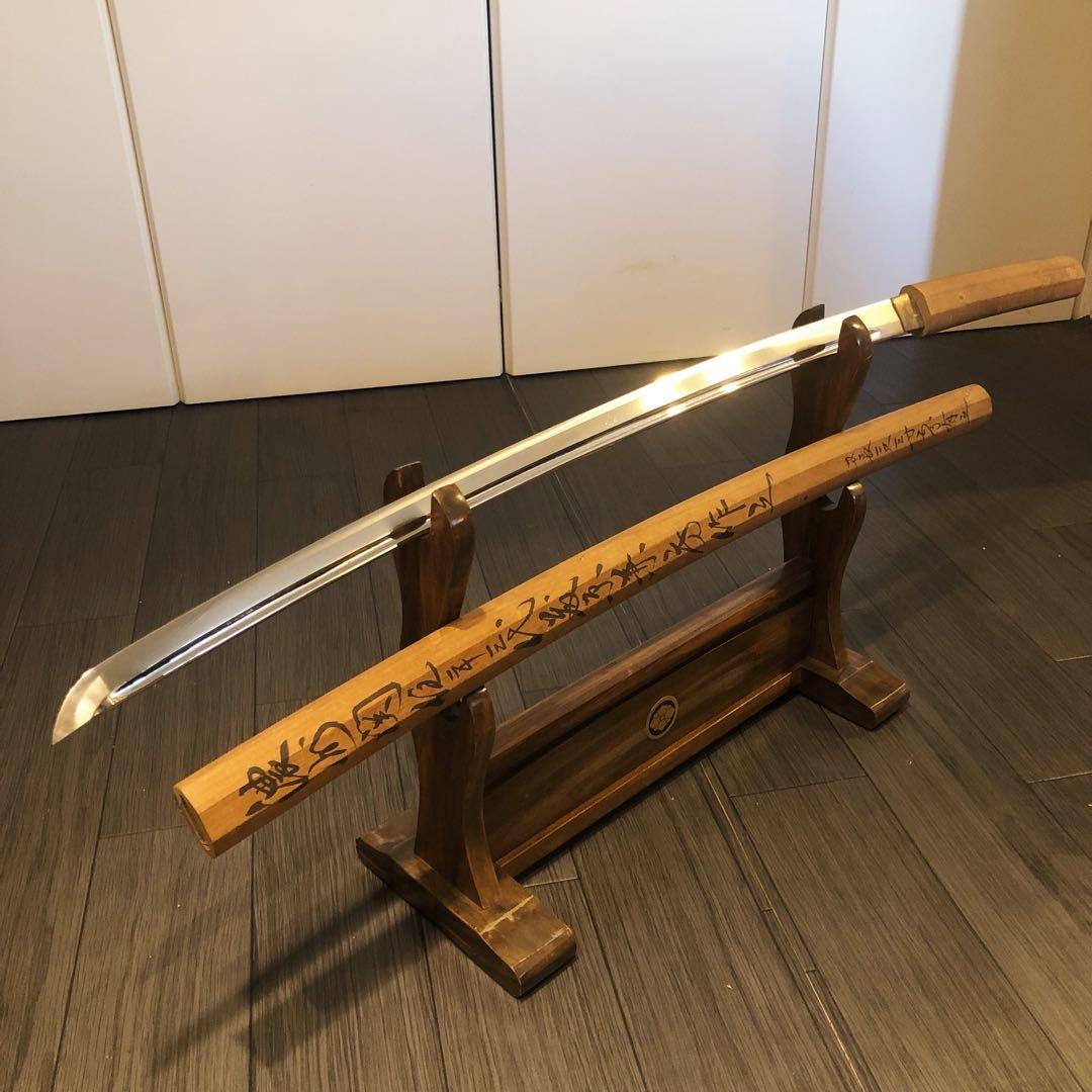 最高級模造刀 白鞘 樋入り刀身　居合刀 濃州関住兼三代藤原兼房　太刀