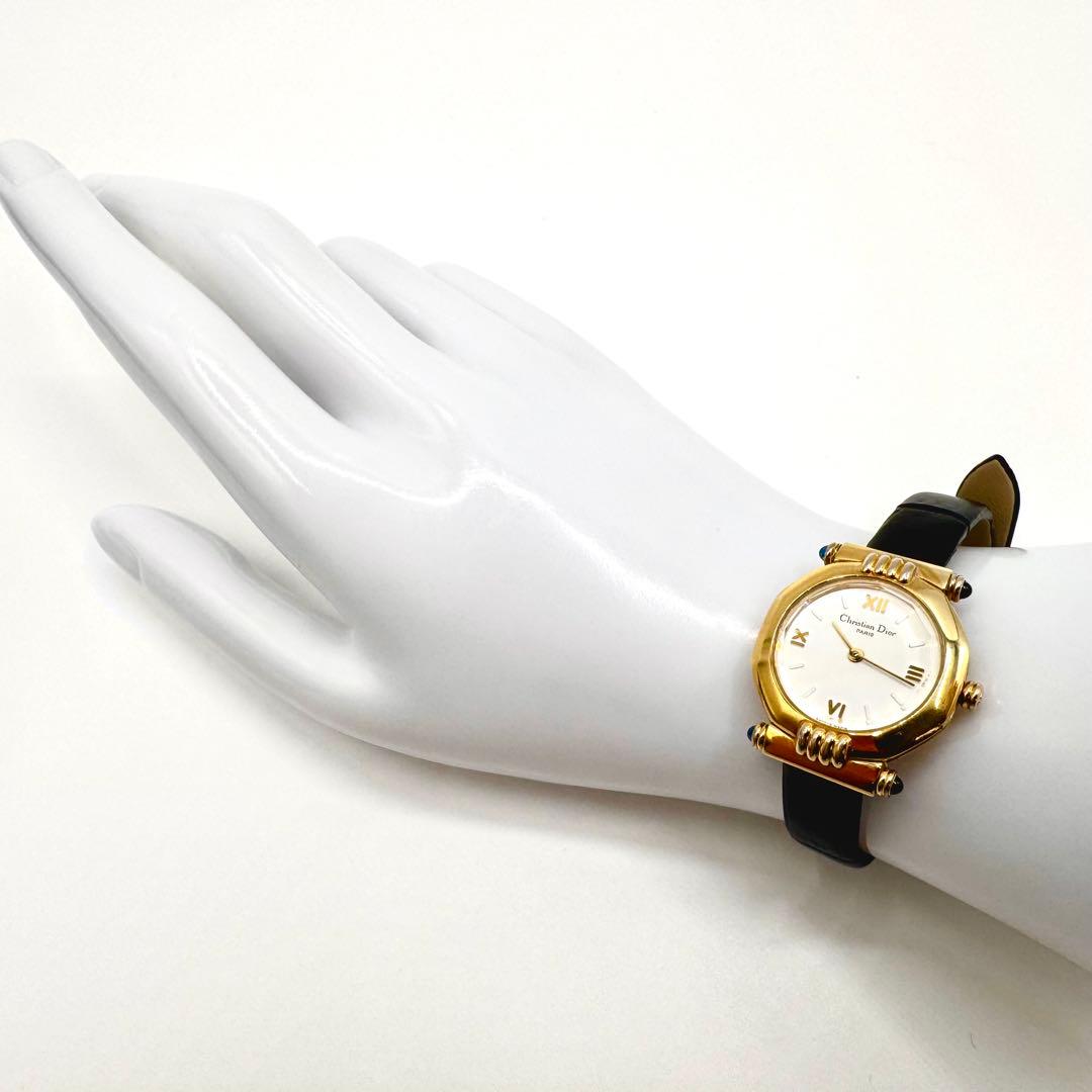 新品電池/稼働　クリスチャンディオール　腕時計　オクタゴン　ダイヤモンドカット
