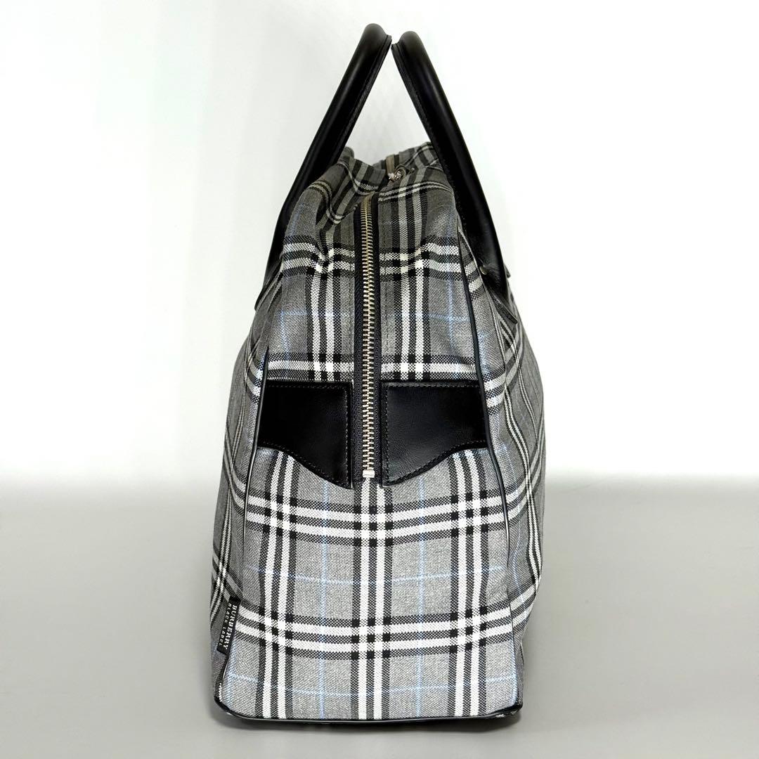 【極美品】BURBERRY グレー ノバチェック ボストンバッグ