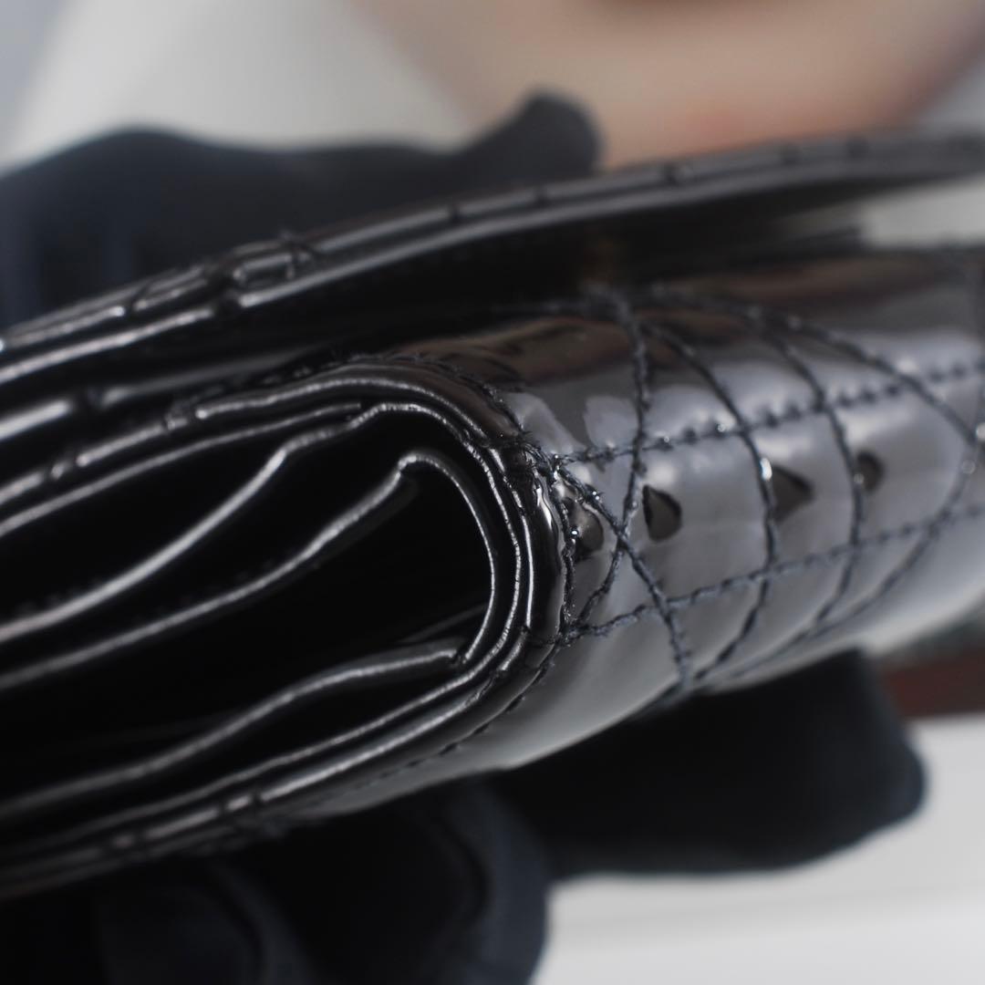 ＊Lady Dior＊ディオール＊エナメル＊ロータスウォレット＊カナージュ