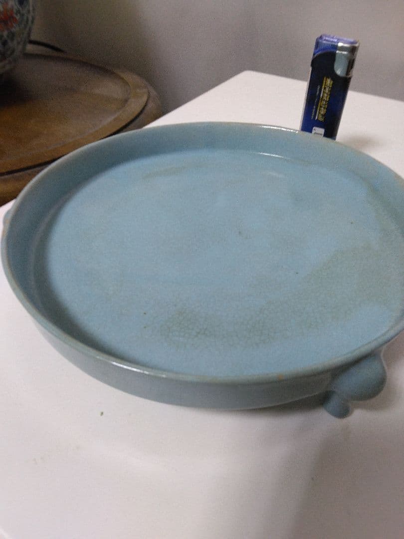 中国美術女窯青磁三足洗