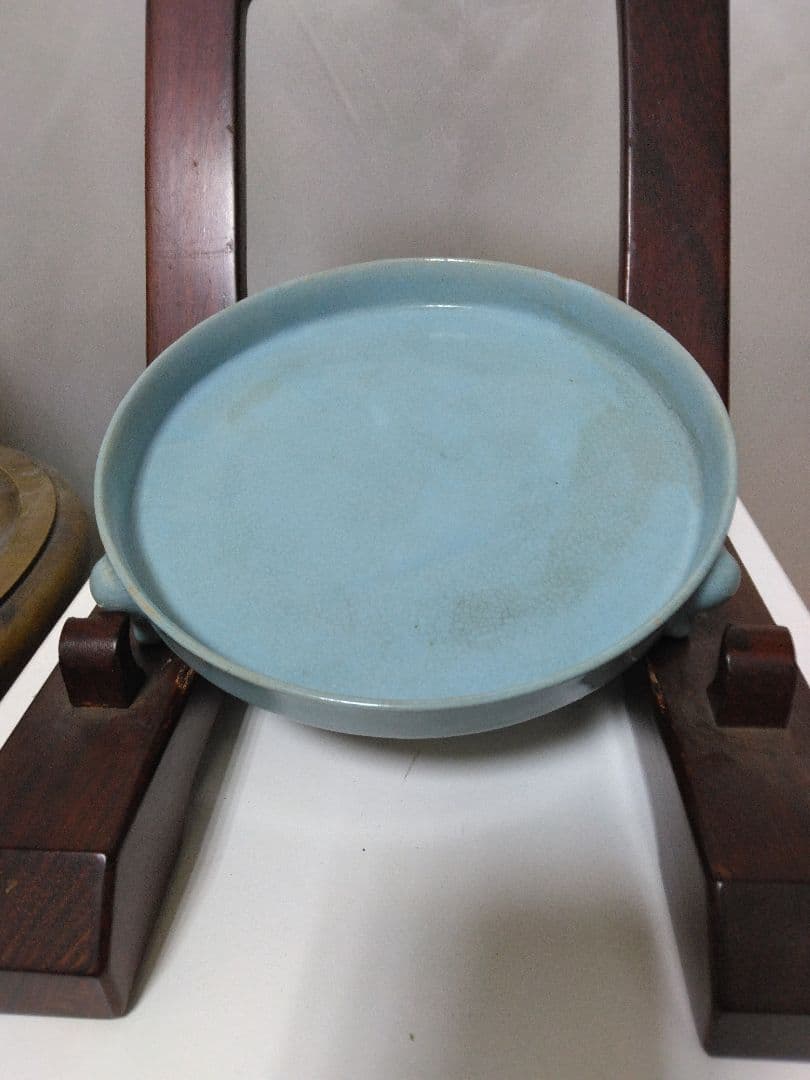 中国美術女窯青磁三足洗