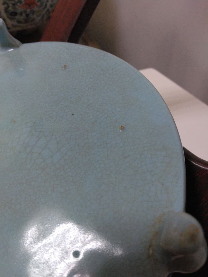 中国美術女窯青磁三足洗