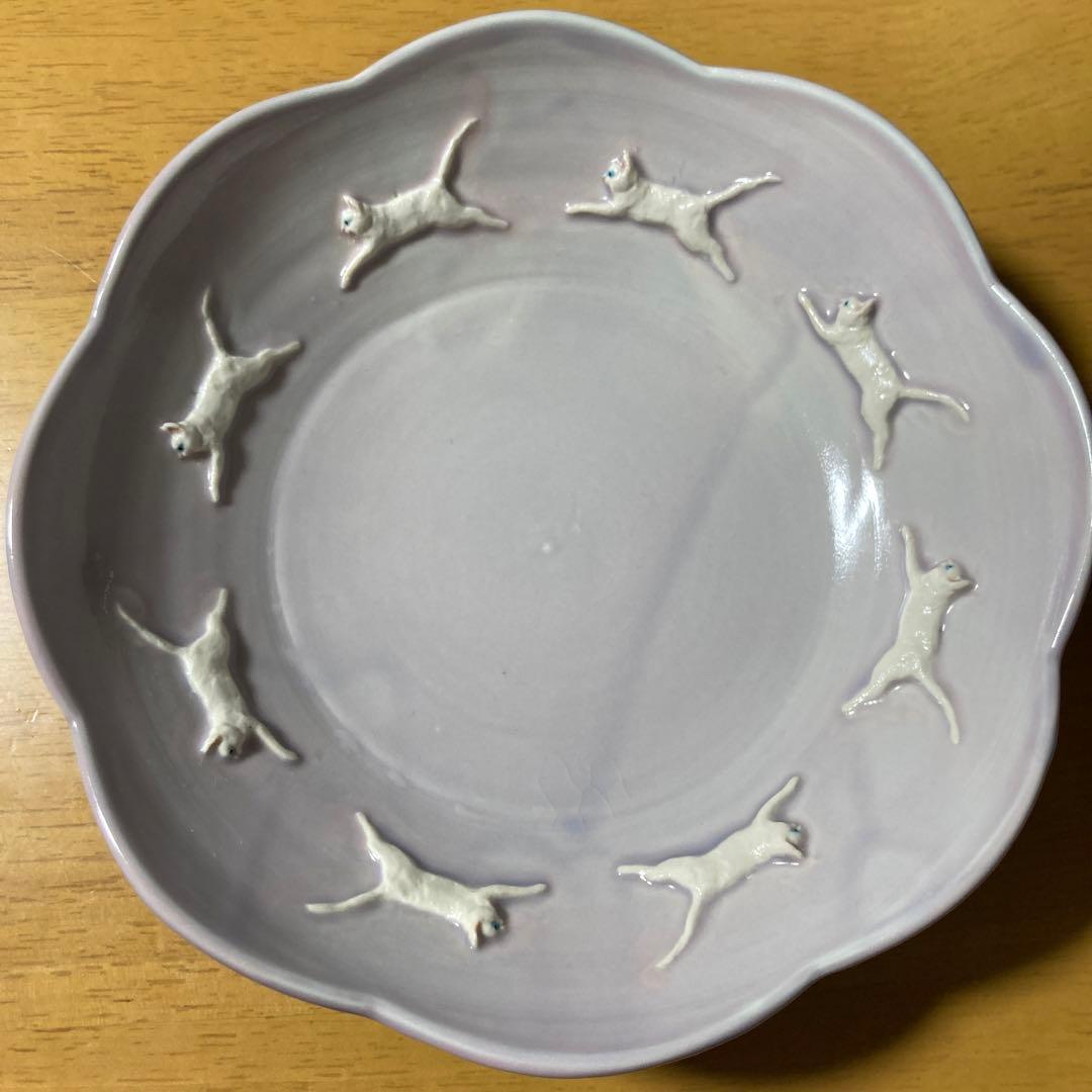 佐々木忍　猫　皿