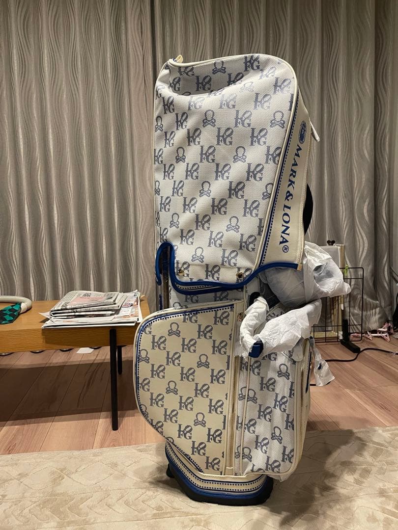 MARK & LONA キャディバッグ ホワイト/ブルー