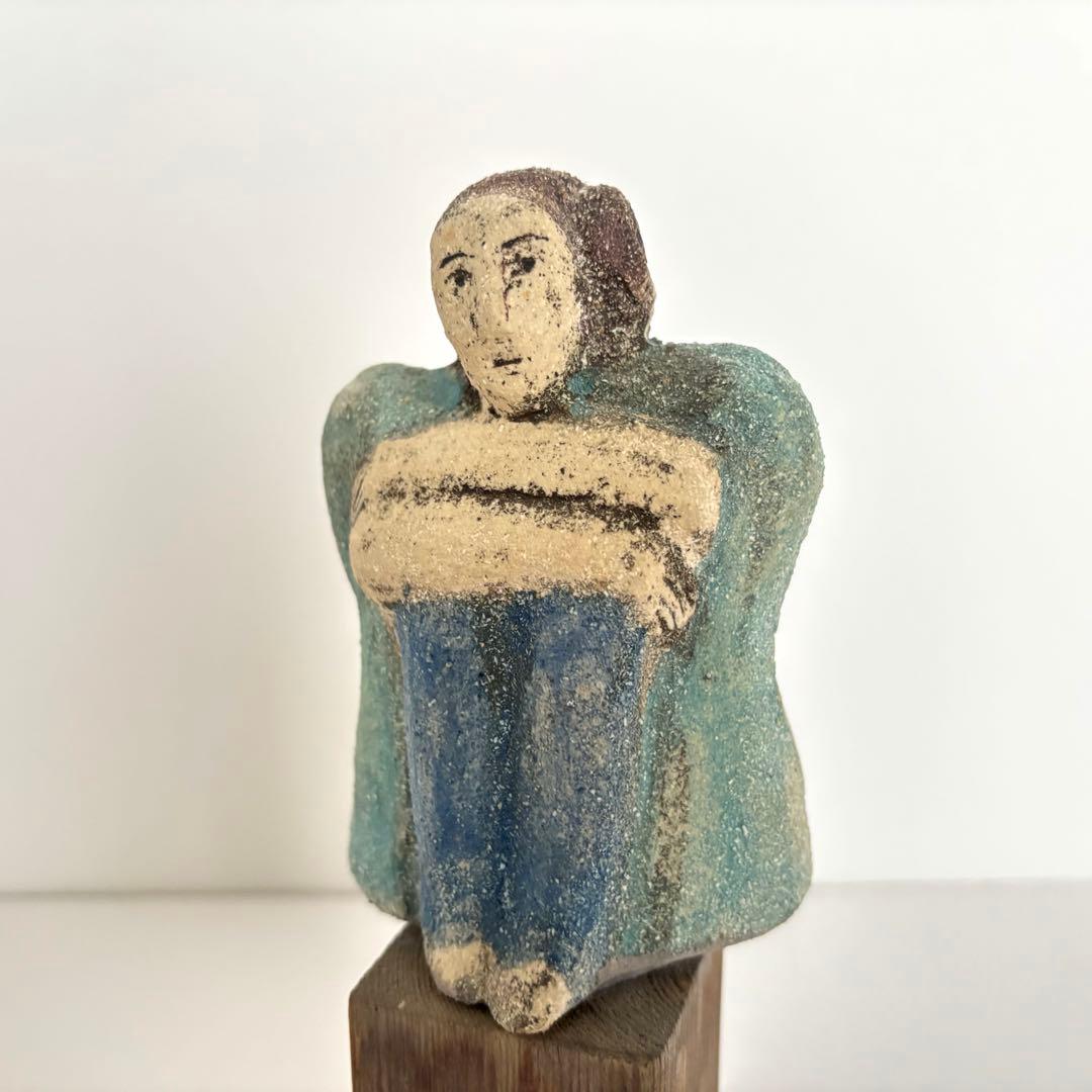 【1点もの】リサラーソン 座っている女性の彫刻 16cm 2000年