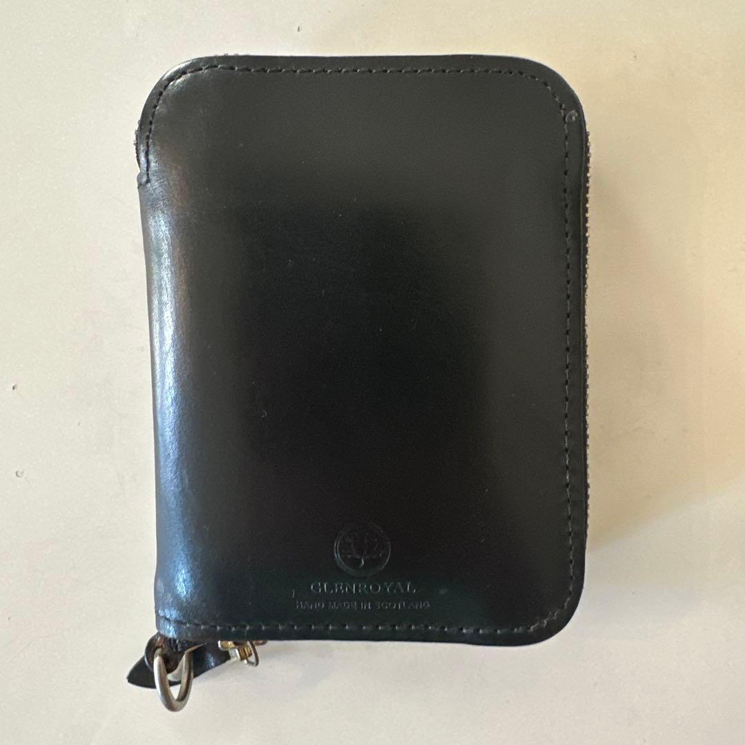 GLEN ブラック スモールジップウォレット(コードバン)二つ折り財布