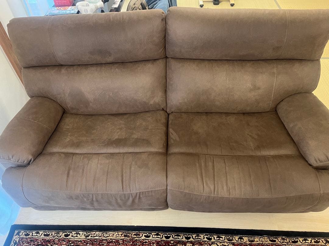 グレイス 3人掛けソファ 電動リクライニング 幅186㎝ (色:ダークブラウン)