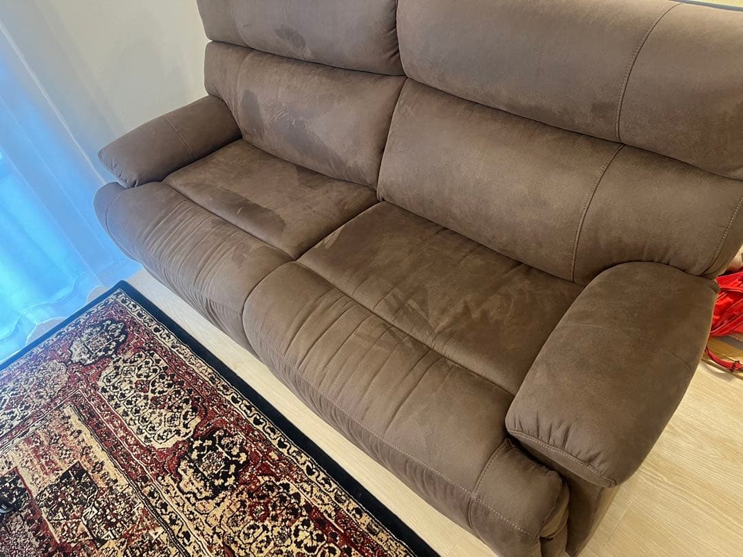 グレイス 3人掛けソファ 電動リクライニング 幅186㎝ (色:ダークブラウン)