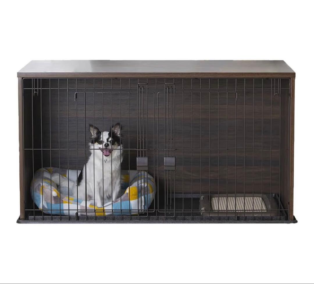 アイリスオーヤマ 犬　ケージ ナチュラルファニチャー ダークブラウン +カメラ