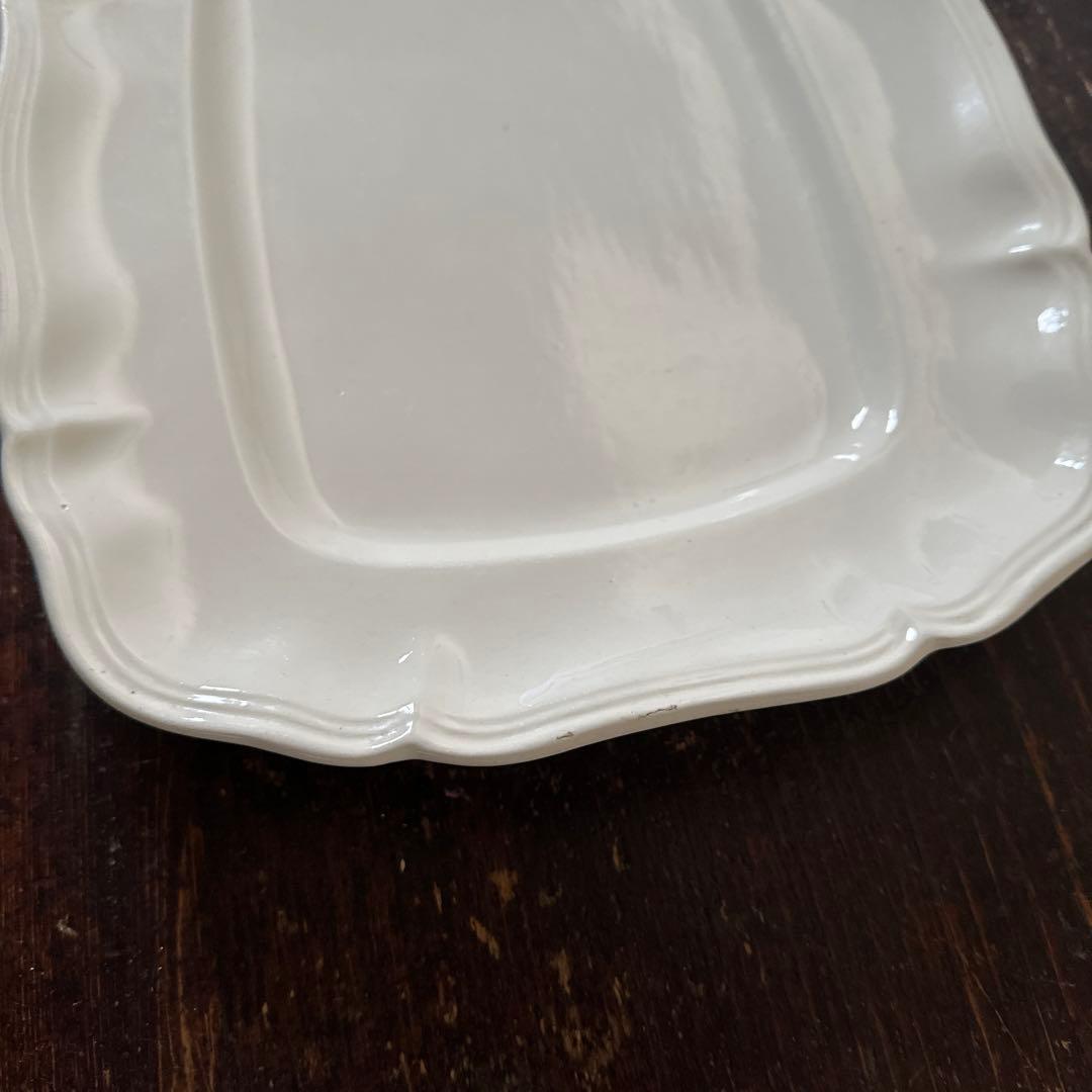 フランス　花リム　アンティーク　スクエアプレート　大皿