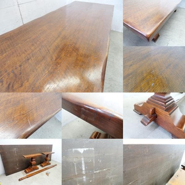 イギリスアンティーク■オーク材■無垢材■トレッスル■ダイニングテーブル■260c