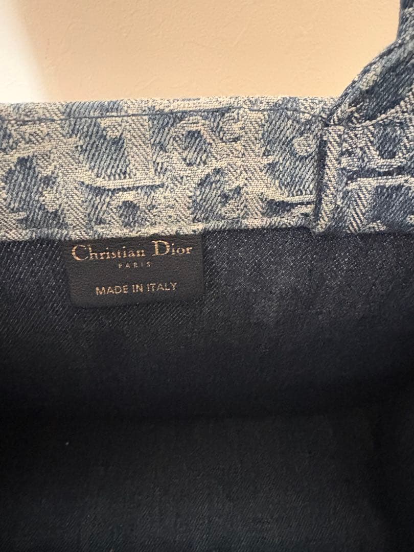 【美品】クリスチャンディオール　ブックトート　デニム ミディアム　ブルー