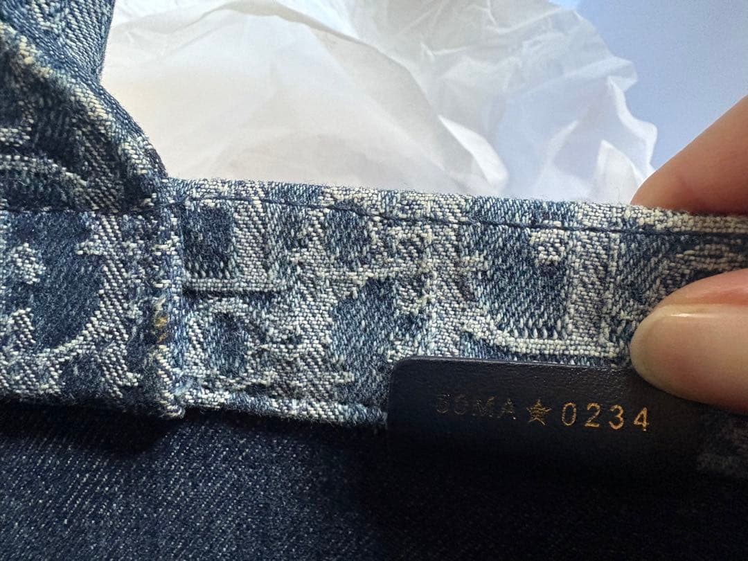 【美品】クリスチャンディオール　ブックトート　デニム ミディアム　ブルー