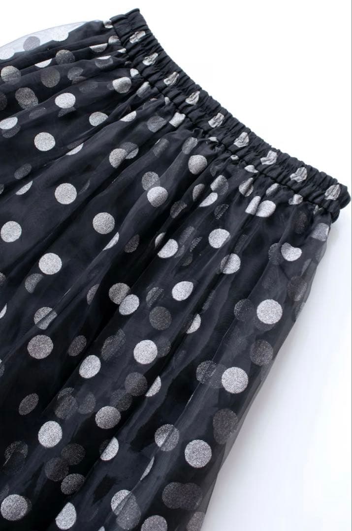 新品未使用　OBLI シルバードットオーガンジースカート