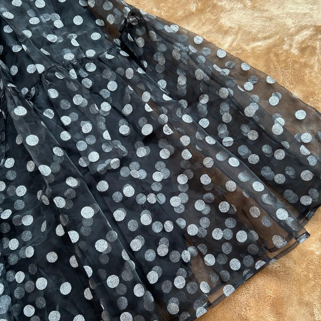 新品未使用　OBLI シルバードットオーガンジースカート