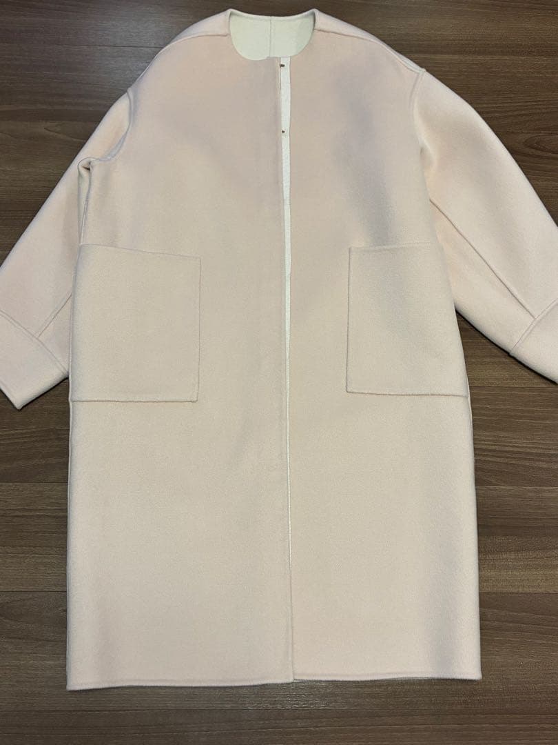 美品　ストラスブルゴ　ノーカラーオーバーサイズロングコート