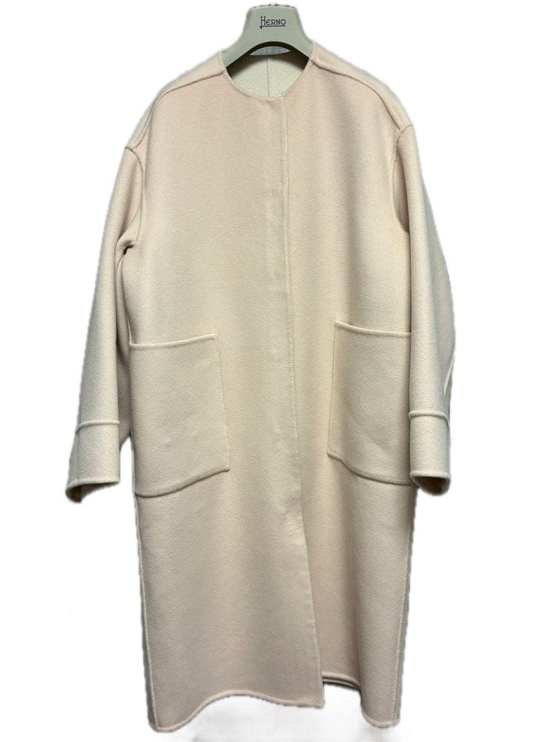 美品　ストラスブルゴ　ノーカラーオーバーサイズロングコート