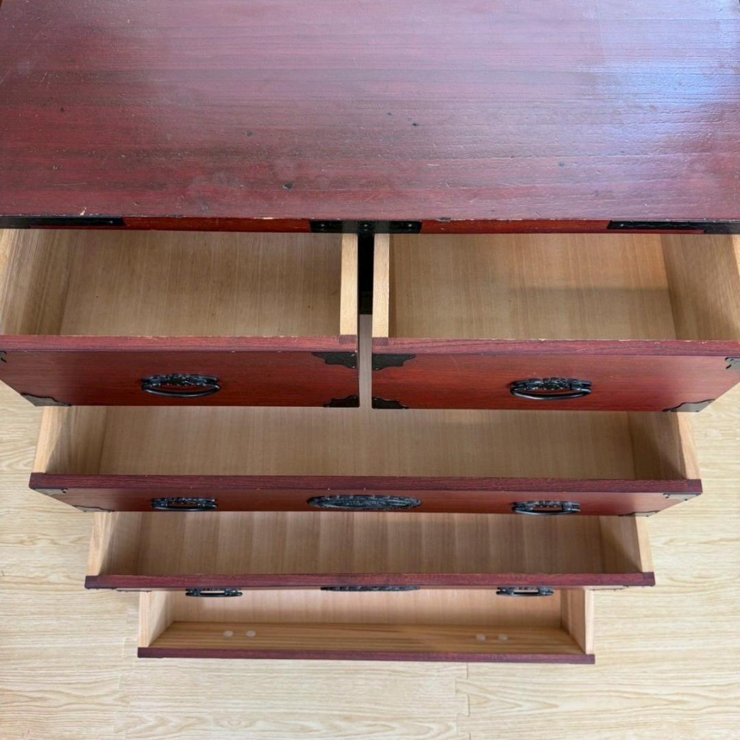 『破格早い者勝ち』民芸家具 欅材 整理箪笥 時代箪笥 3段チェスト 鉄金具 ①