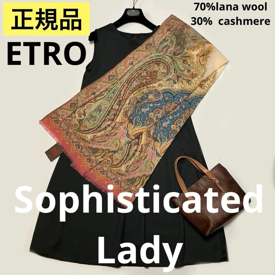 洗練されたデザイン　ETRO 正規品　大判ショール　 希少サイズ　10