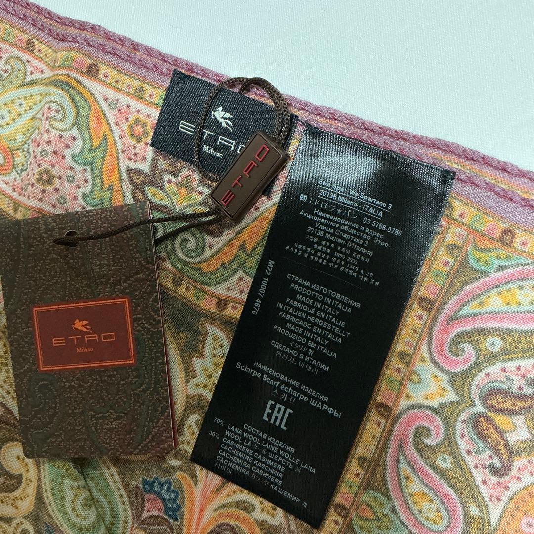 洗練されたデザイン　ETRO 正規品　大判ショール　 希少サイズ　10