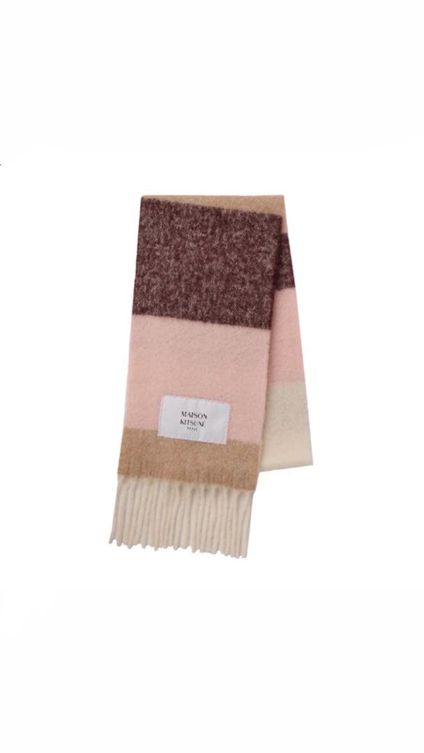 MAISON KITSUNE ストライプマフラー ウール混紡