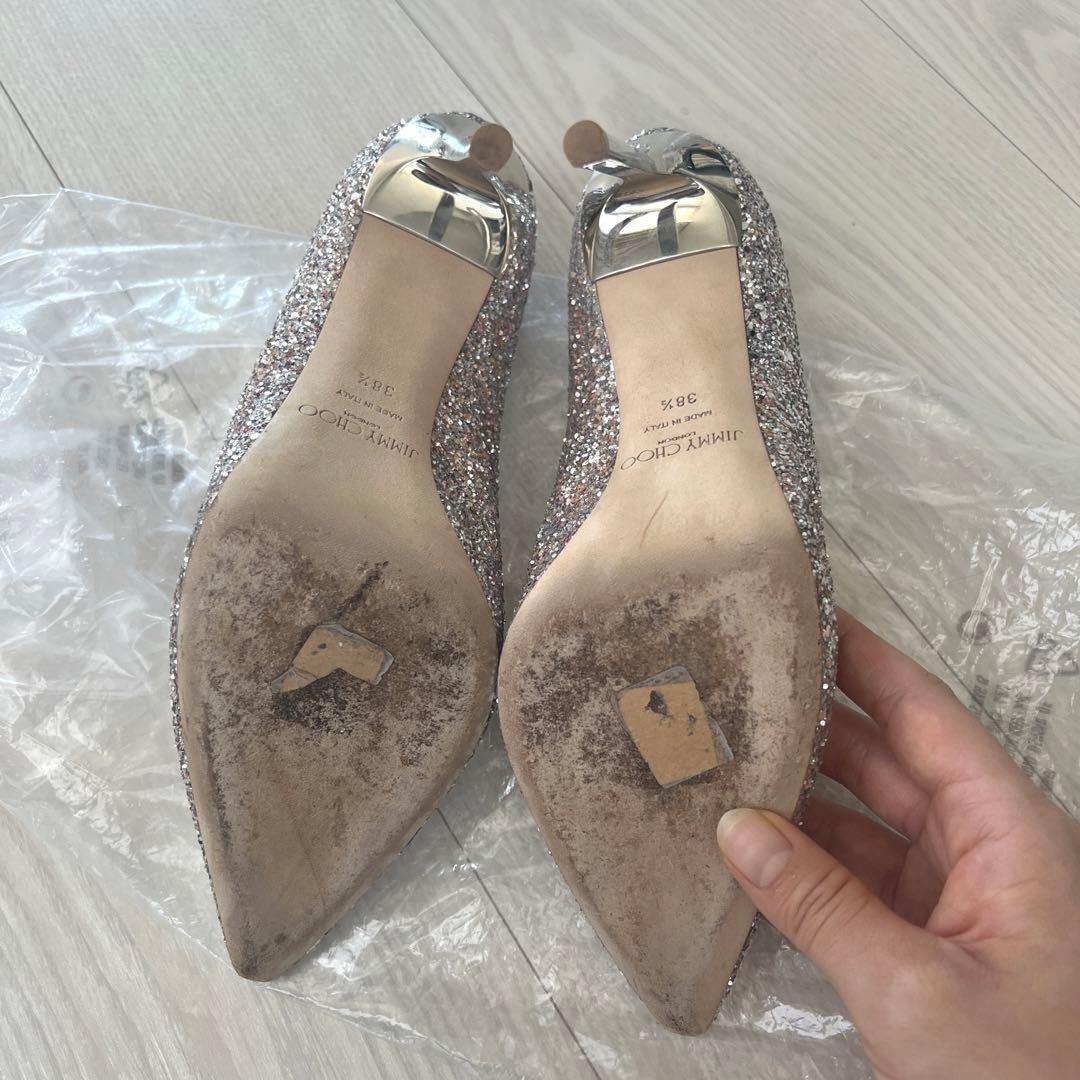 M*i様 ジミーチュウ JIMMYCHOO グリッターパンプス　ヒール8cm 3