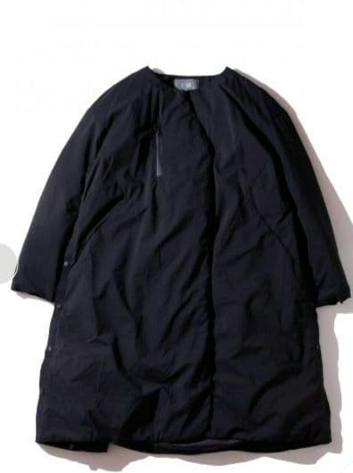 F/CE. NANGAエクスクルーシブ ノーカラーロングダウンコート ブラックM