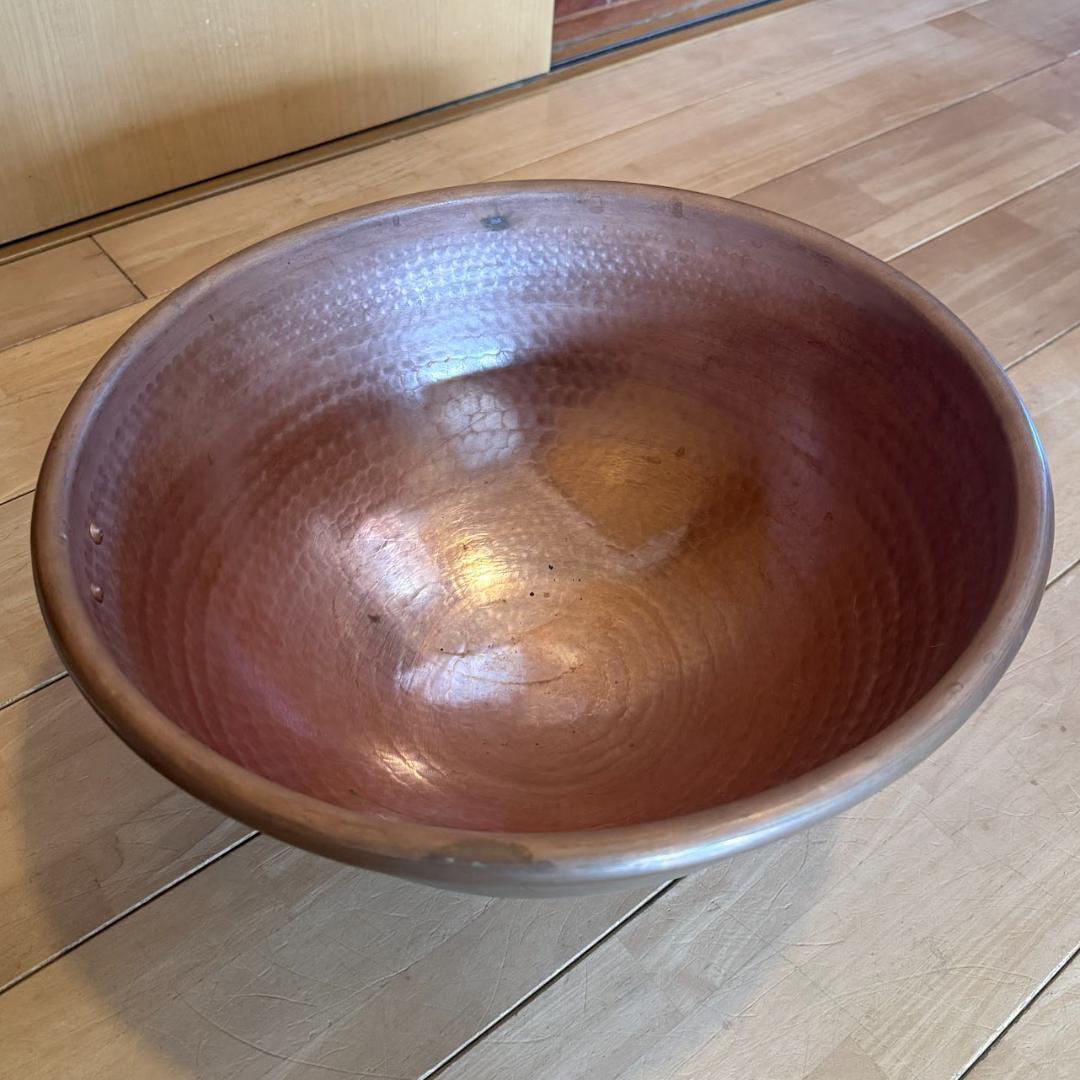 銅製 打ち出し加工ボウル 38cm フランス製 アンティーク