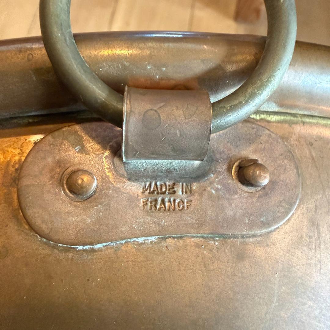 銅製 打ち出し加工ボウル 38cm フランス製 アンティーク