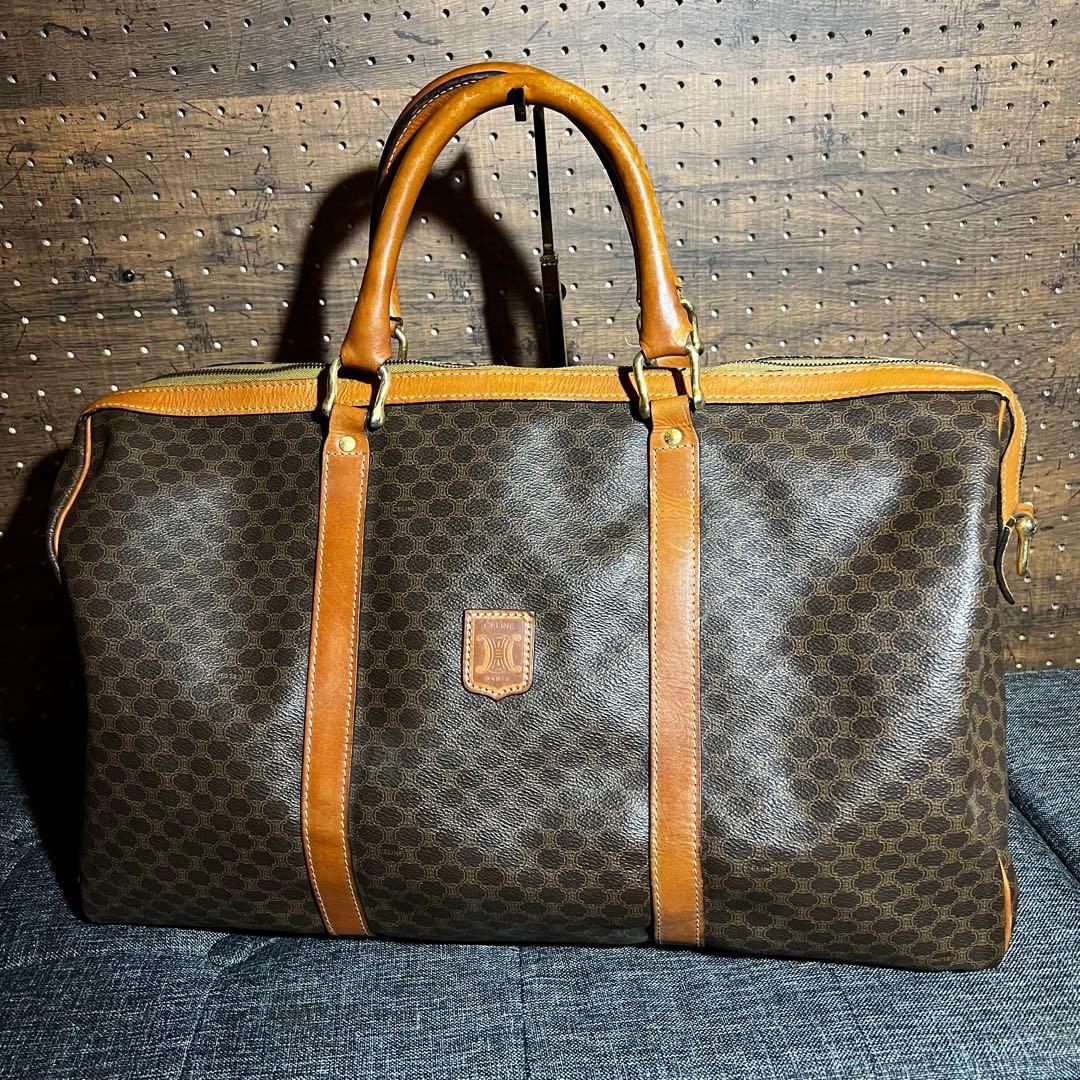 セリーヌ　ボストンバッグ　マカダム　レザー