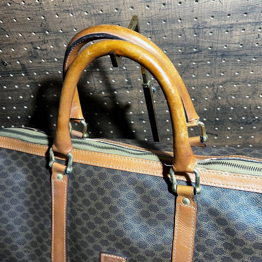 セリーヌ　ボストンバッグ　マカダム　レザー