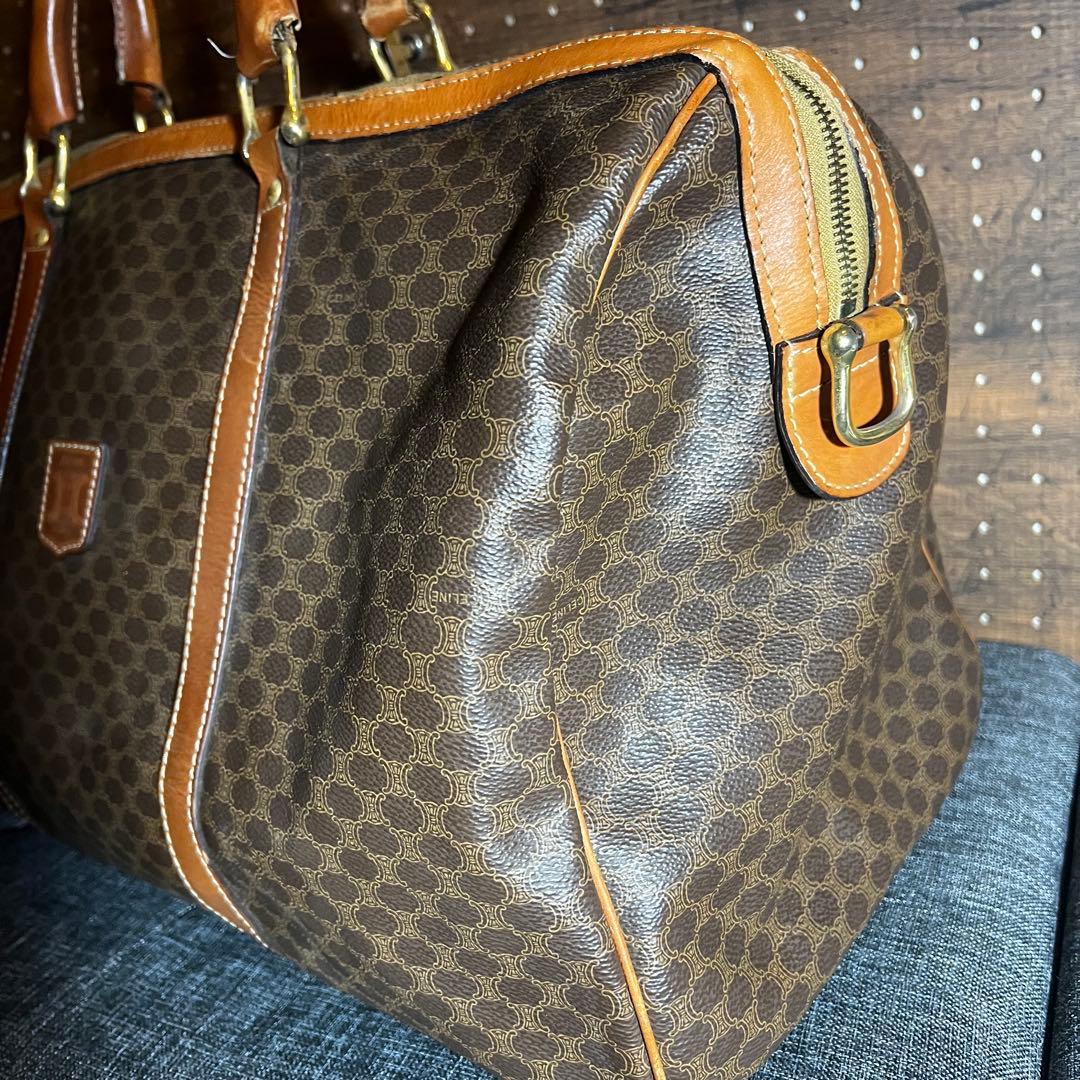 セリーヌ　ボストンバッグ　マカダム　レザー