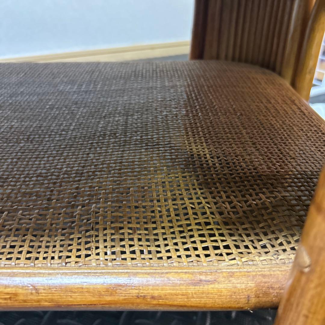 【良品】昭和レトロ ラタン ガラス天板 センターテーブル ローテーブル