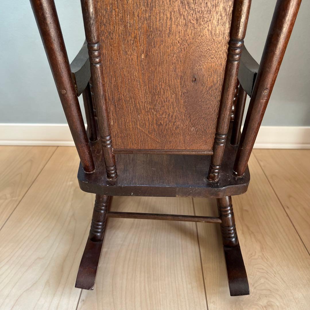 【木製ロッキングチェア】ドール　花柄　ブラウン